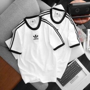 FIRST COPY ADIDAS ORIGINALS STRIPED CREW NECK SUMMER T-SHIRT FOR MEN