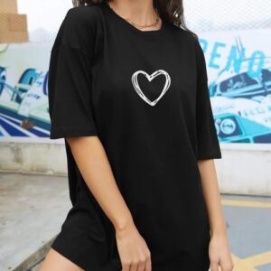 HEART PRINTED COOL AESTHETIC OVERSIZED T-SHIRT