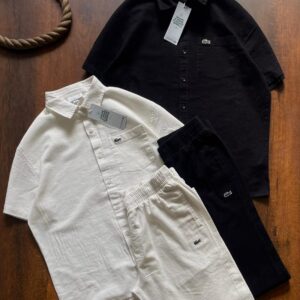 FIRST COPY LACOSTE SUMMER COTTON CO-ORD SET FOR MEN