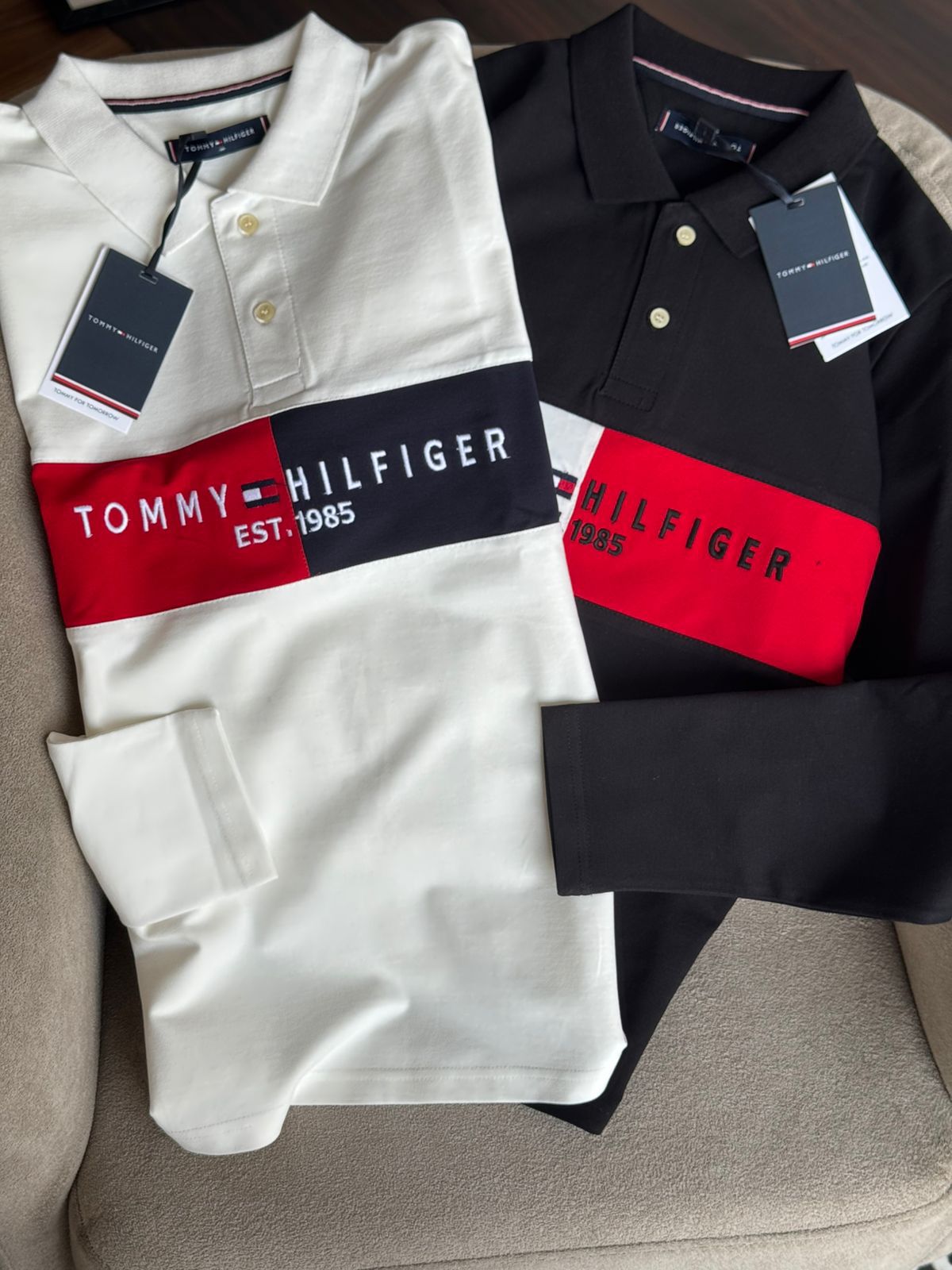 TOMMY HILFIGER ORIGINAL COTTON LONG SLEEVE SUMMER POLO T-SHIRT