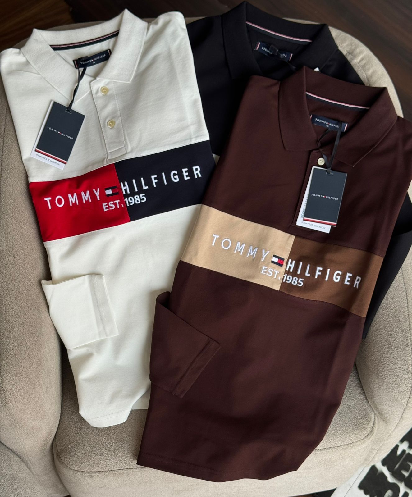 TOMMY HILFIGER ORIGINAL COTTON LONG SLEEVE SUMMER POLO T-SHIRT - Image 4